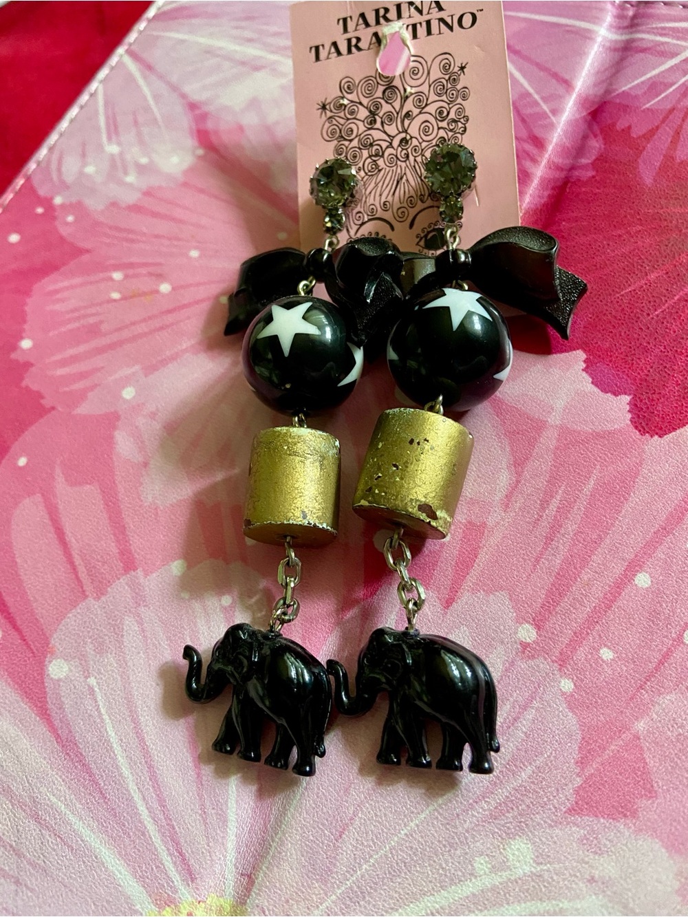 Circus midnight Tarantino earrings ELEPHANT genuine Swarovski crystal